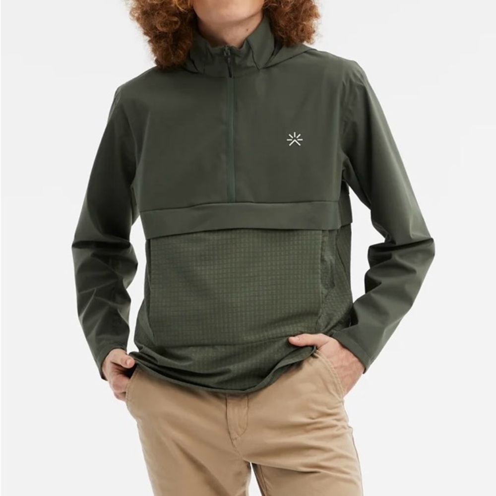 Men's Green Reversible Windbreaker Jacket